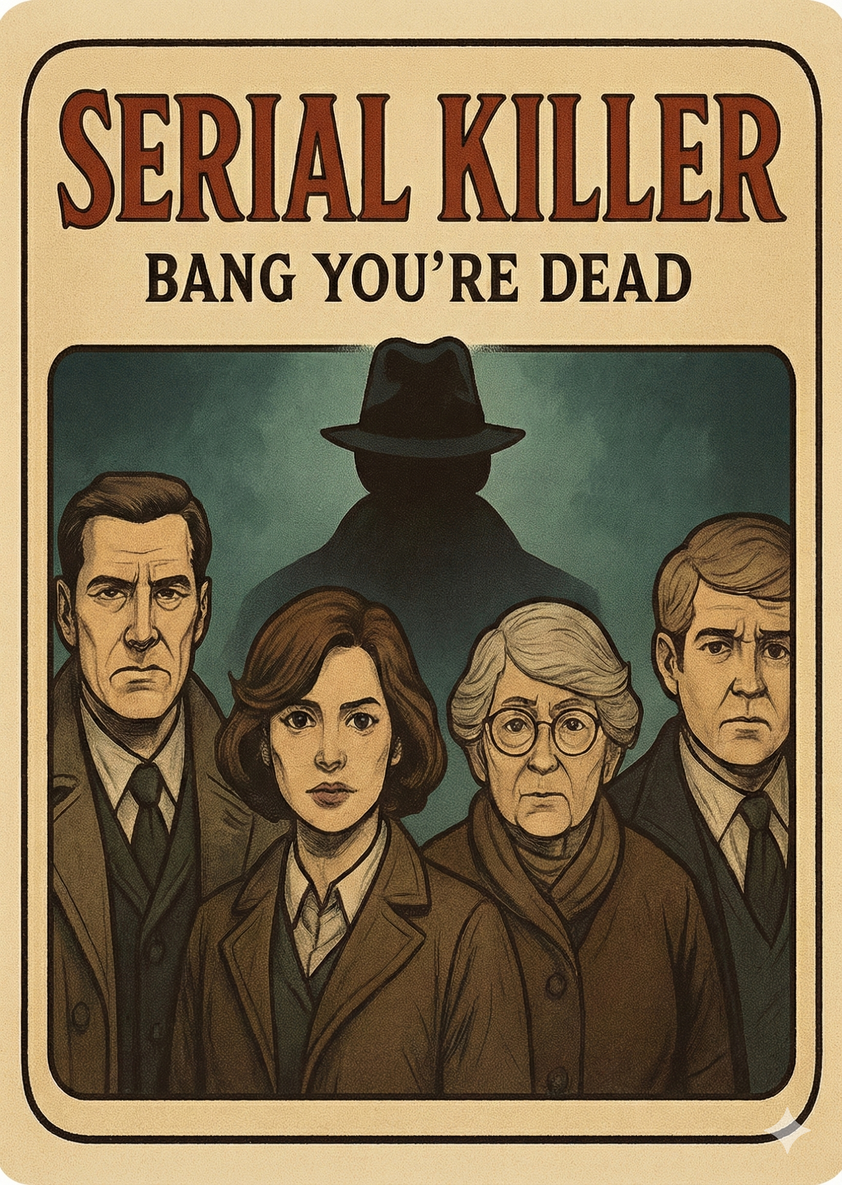 Serial Killer: Bang you’re dead, illustrated game card